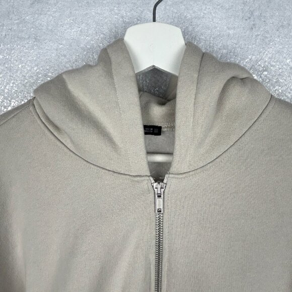 Zara Cropped Hoodie‎ Large Cream Zip Up - Picture 3 of 11